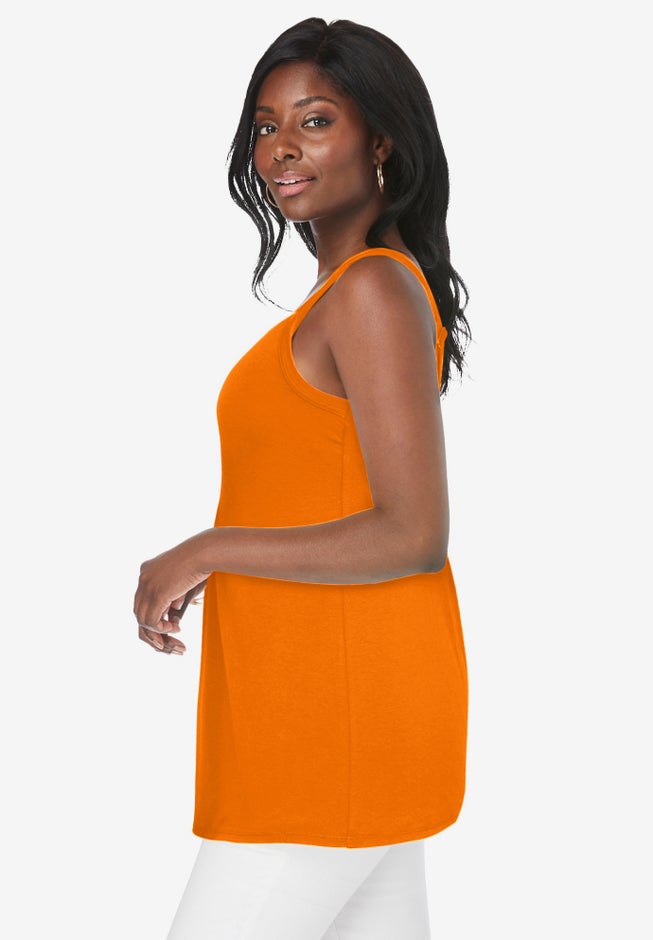 Stretch Cotton Shirred Tank image number 2