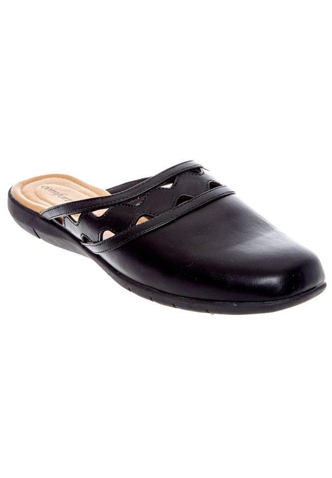 Memory Foam McKenna Slip On Mule Shoes, Black Ellos