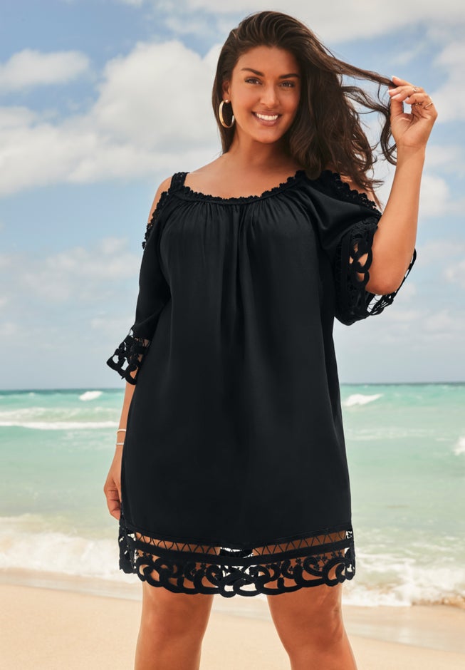 Vera Crochet Cold Shoulder Cover Up Dress image number 0