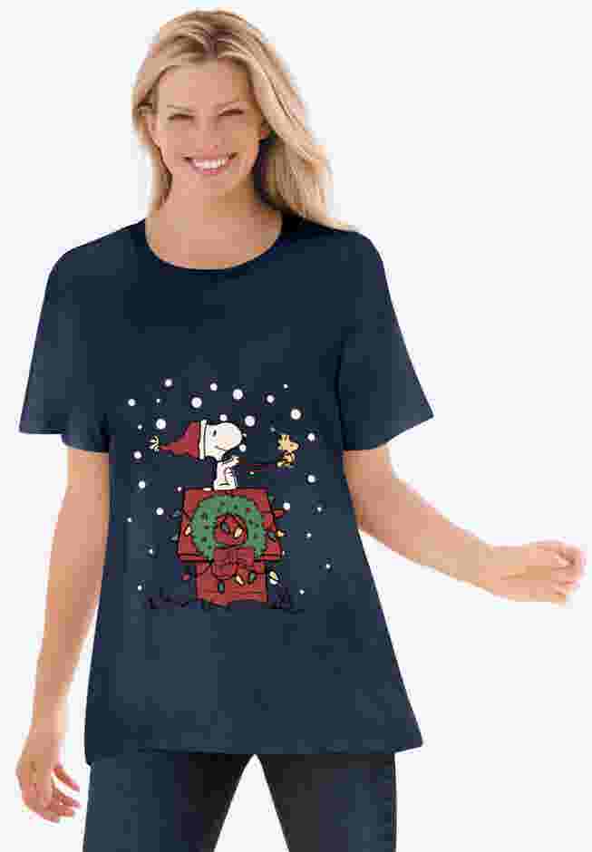 Peanuts Short Sleeve Christmas Snoopy Tee image number 0
