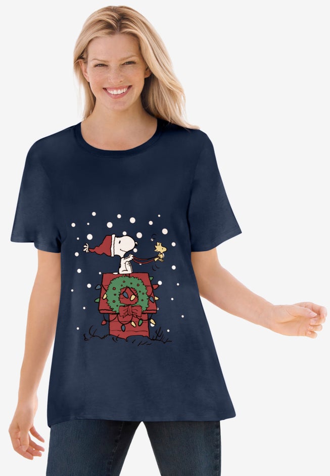 Peanuts Short Sleeve Christmas Snoopy Tee image number null