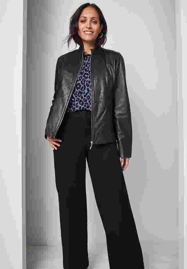 Zip Front Leather Jacket image number 0