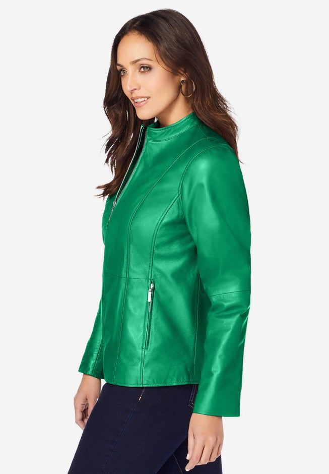 Zip Front Leather Jacket image number 3