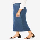 True Fit Stretch Denim Midi Skirt image number null