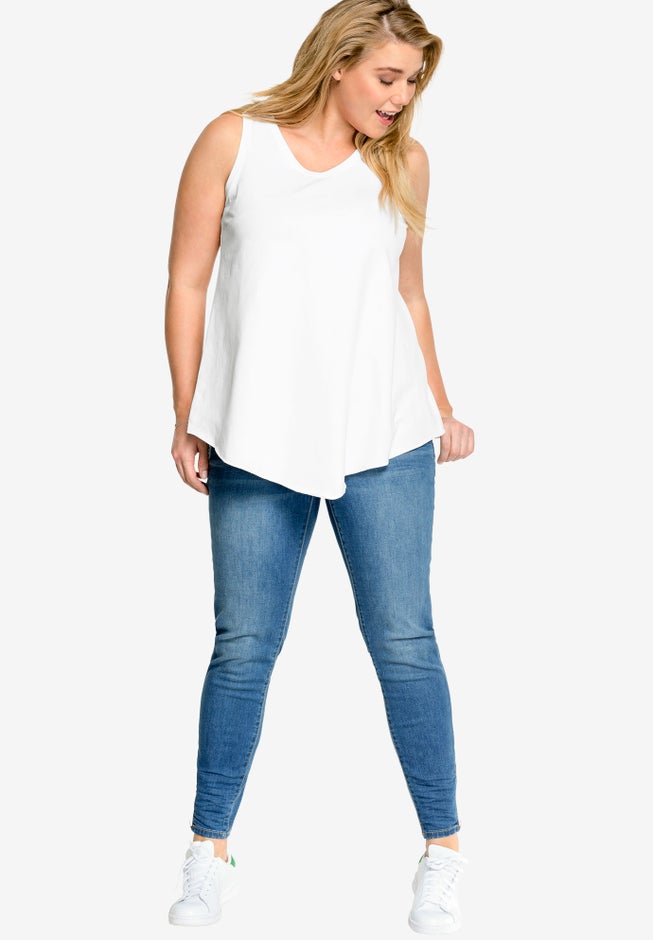V-Neck Pointed Front Tank image number 2