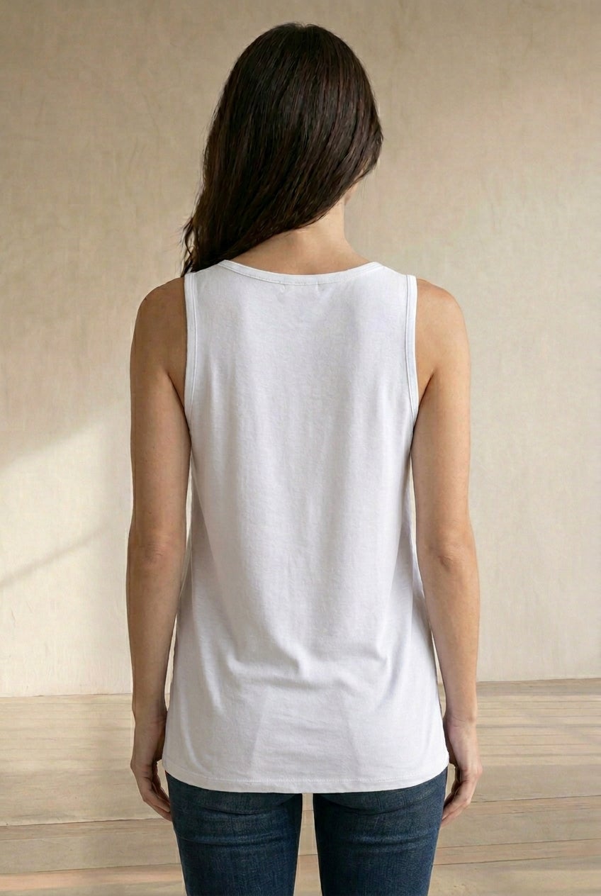 V-Neck Pointed Front A-Line Tank Top image number 1