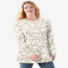 Perfect Printed Long-Sleeve Crewneck Tee image number null