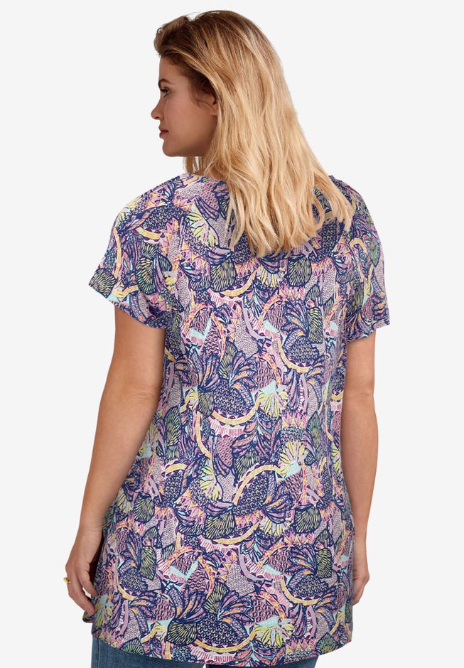 Shirred Scoop Neck Tunic image number null