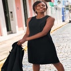 Stretch Crepe Single-Breasted Jacket Dress image number 1