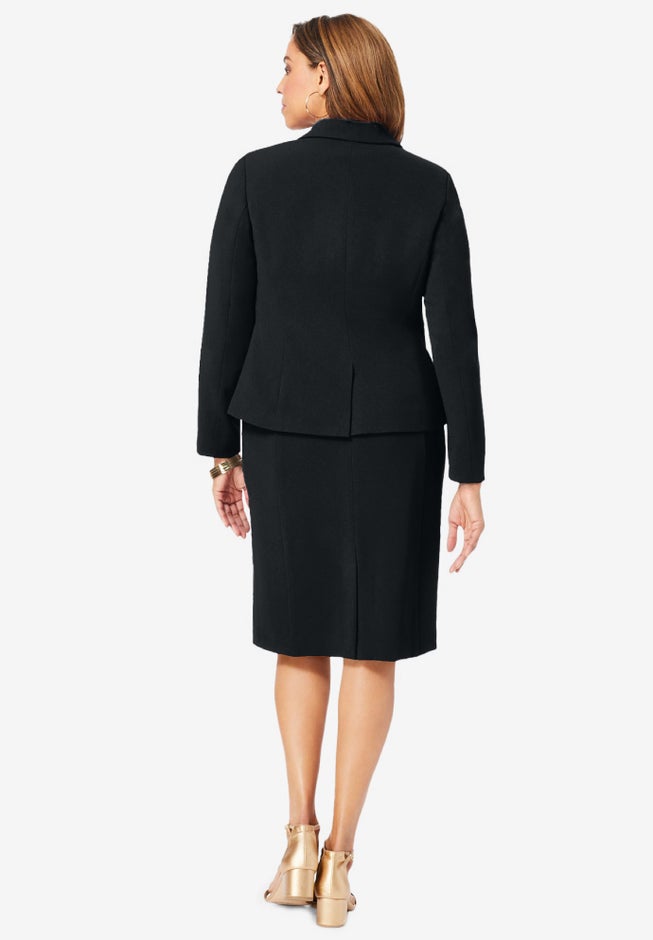 Stretch Crepe Single-Breasted Jacket Dress image number 2