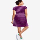 Cotton Jersey Knit Cinched-Waist Drawstring Midi Dress image number null