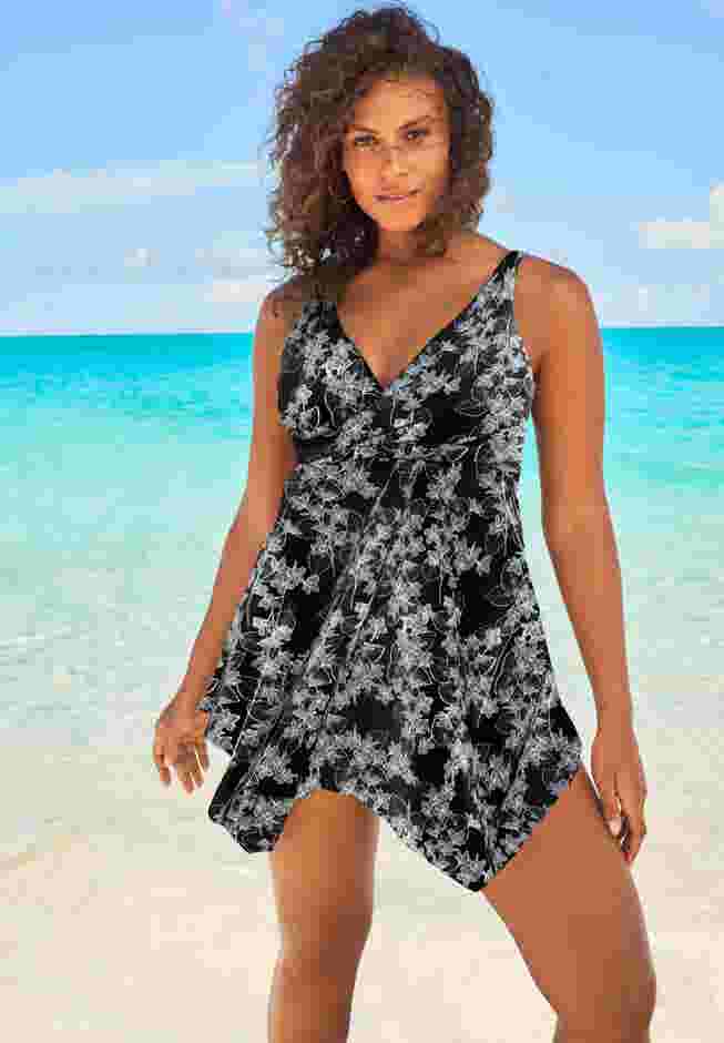 Handkerchief-Hem Two-Piece Swim Dress image number 0