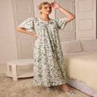 Long Floral Print Cotton Gown image number null