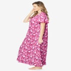 Long Floral Print Cotton Gown image number null