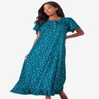 Long Floral Print Cotton Gown image number 0