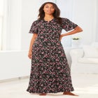 Long Floral Print Cotton Gown image number null