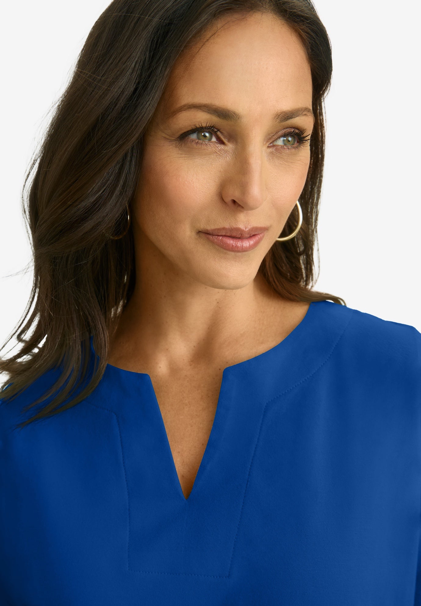 Stretch Cotton Notch Neck Tunic image number 3