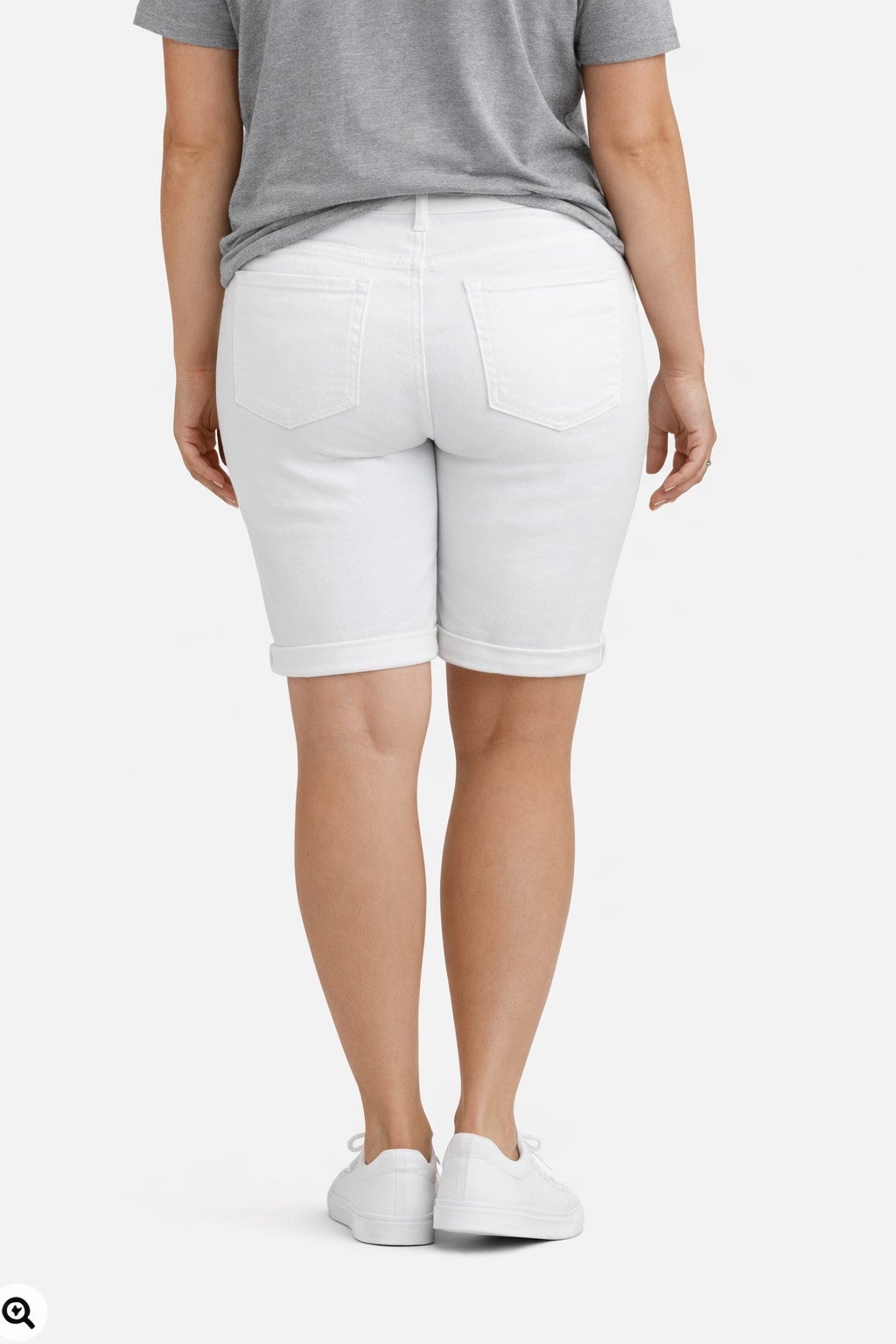 Mid-Rise Stretch Denim Bermuda Shorts image number 1
