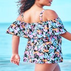 Off-The-Shoulder Flounce Swim Dress  image number null