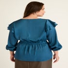 Satin Peplum Top image number null