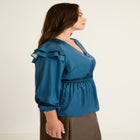 Satin Peplum Top image number null