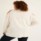 Cold-Shoulder Cable-Knit Turtleneck image number null