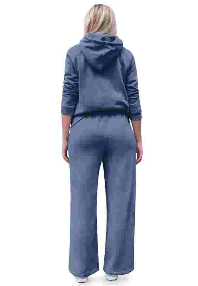 Wide Leg Fleece Sweatpant With Drawstring Waist image number 1