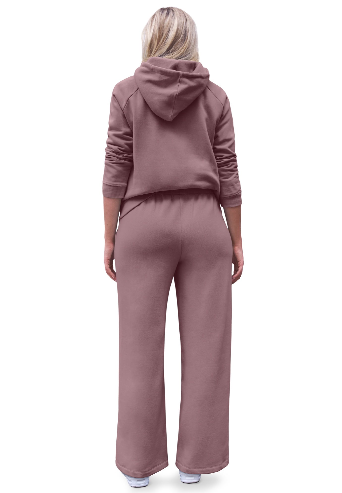 Wide Leg Fleece Sweatpant With Drawstring Waist image number 1