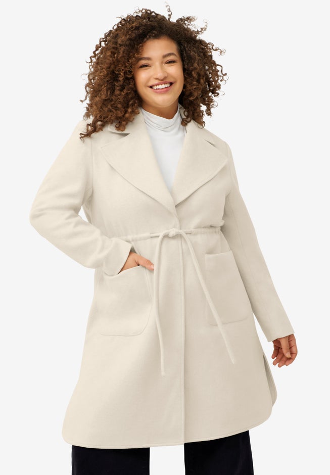 Drawstring Waist Dress Coat image number null