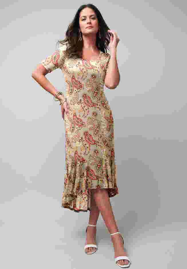 Stretch Knit Flounce Hem Maxi Dress image number 0