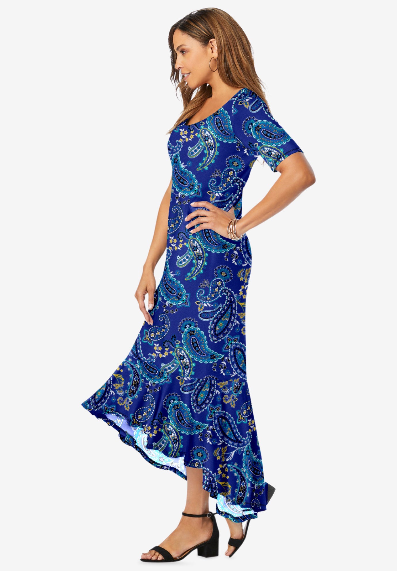 Stretch Knit Flounce Hem Maxi Dress image number 2
