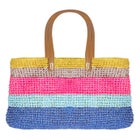 Color Block Straw Tote image number null
