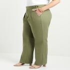 Straight-Leg Pleated Trousers image number null
