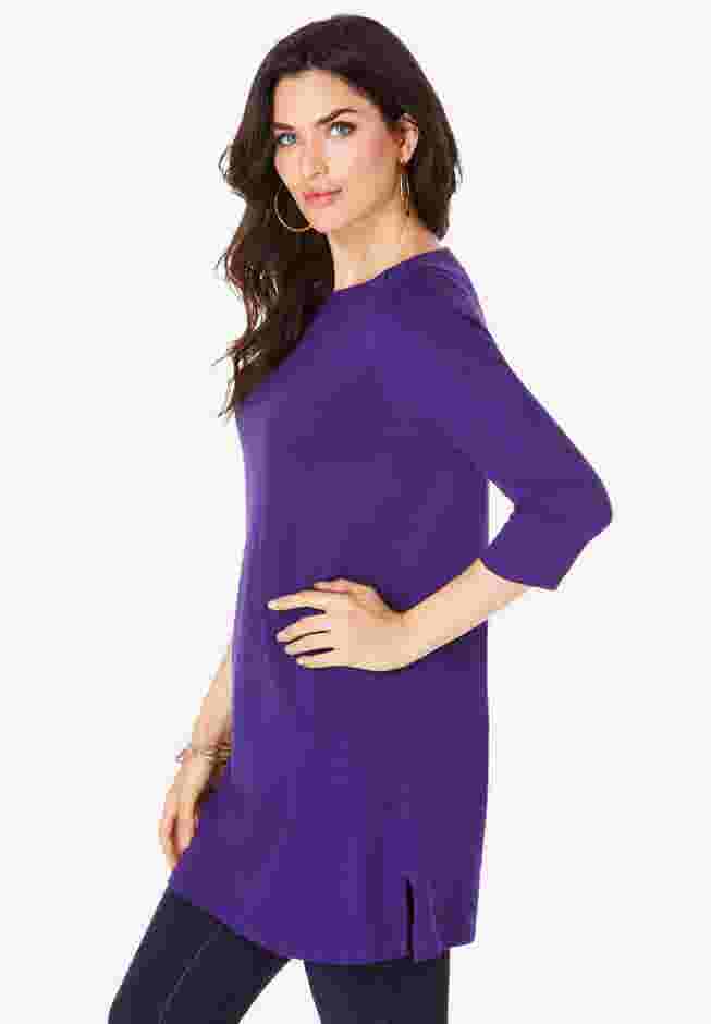 Ultimate Boatneck Tunic with Side Slits image number 4