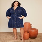 Denim Shirtdress image number null
