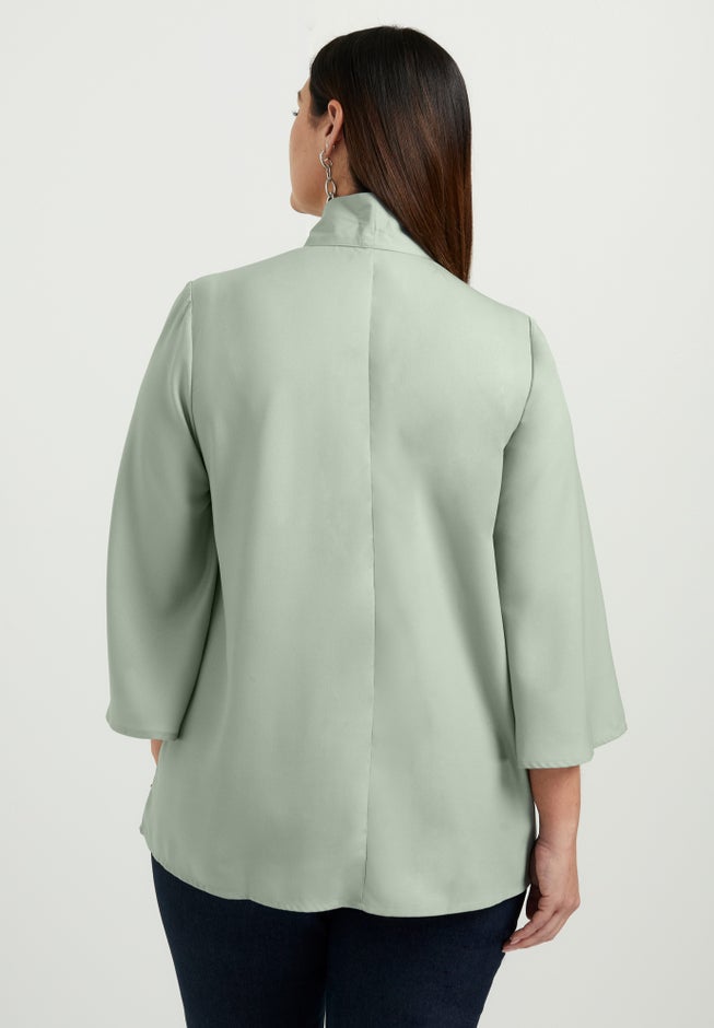 Mock Tie Neck Blouse image number 1