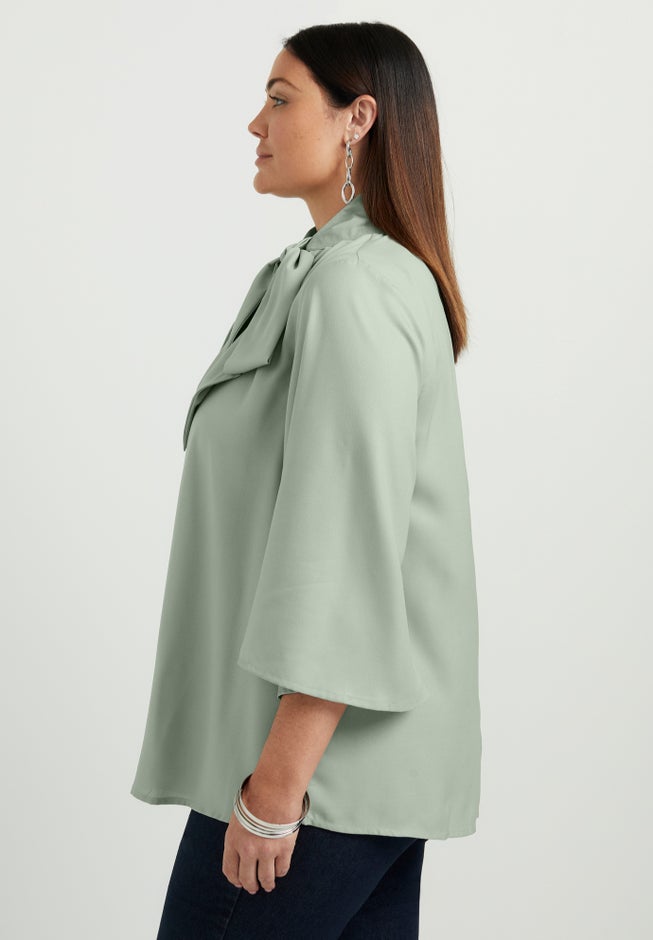 Mock Tie Neck Blouse image number 2