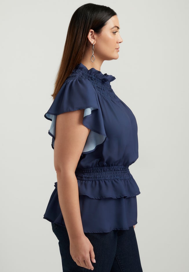 Mockneck Ruffle Blouse image number 3