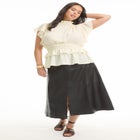 Mockneck Ruffle Blouse image number null