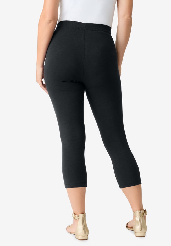 Plus Size Essential Stretch Capri Legging image number 1