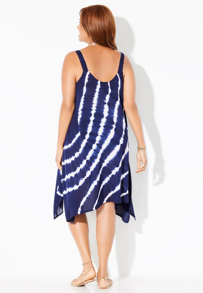 Tie-Dye Flare Cover Up Dress image number 1