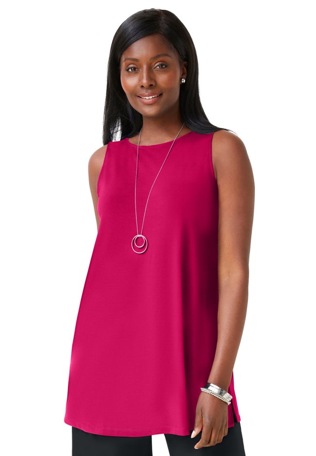 Stretch Knit Tunic Tank image number 0