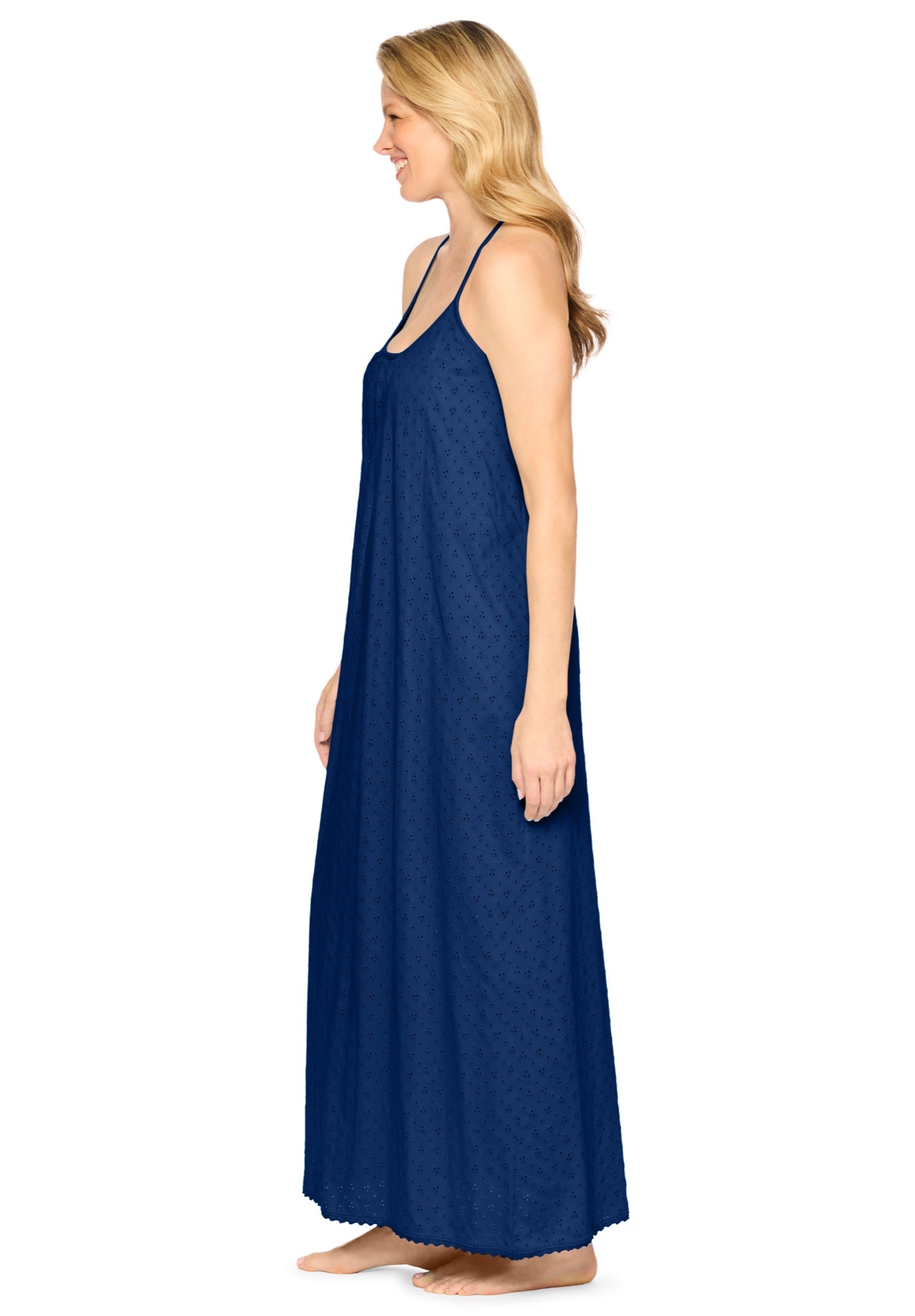 Breezy Eyelet Knit Long Nightgown image number 2