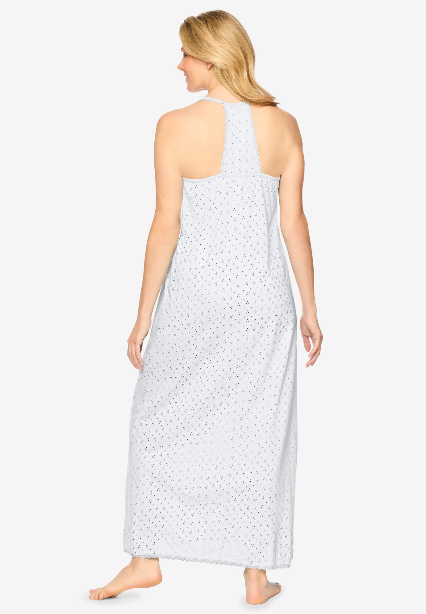 Breezy Eyelet Knit Long Nightgown image number 1