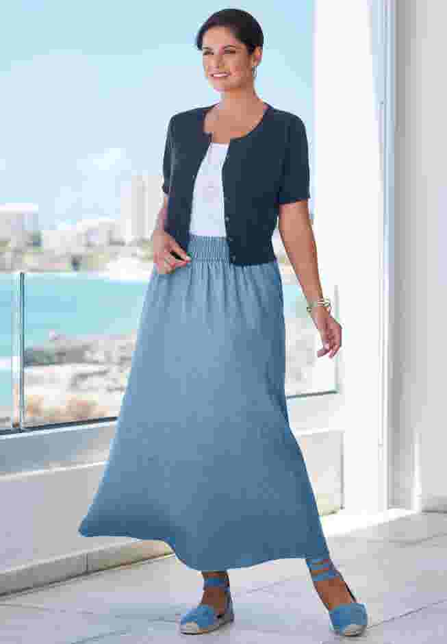 Chambray Maxi Skirt image number 3