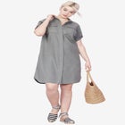 Button Front Linen Shirtdress image number null