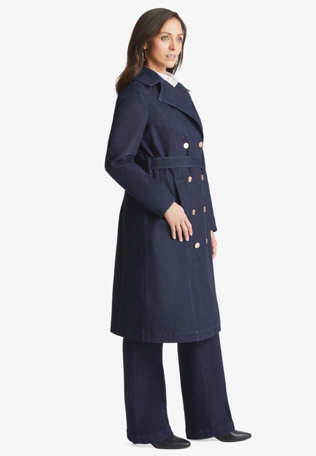 Refined Denim Trench Coat image number null