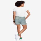 Mid-Rise Stretch Frayed Cuff Hem Shorts image number null