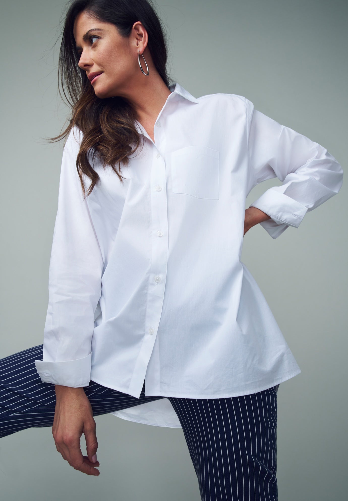 Stretch Cotton Oversized Shirt image number 0