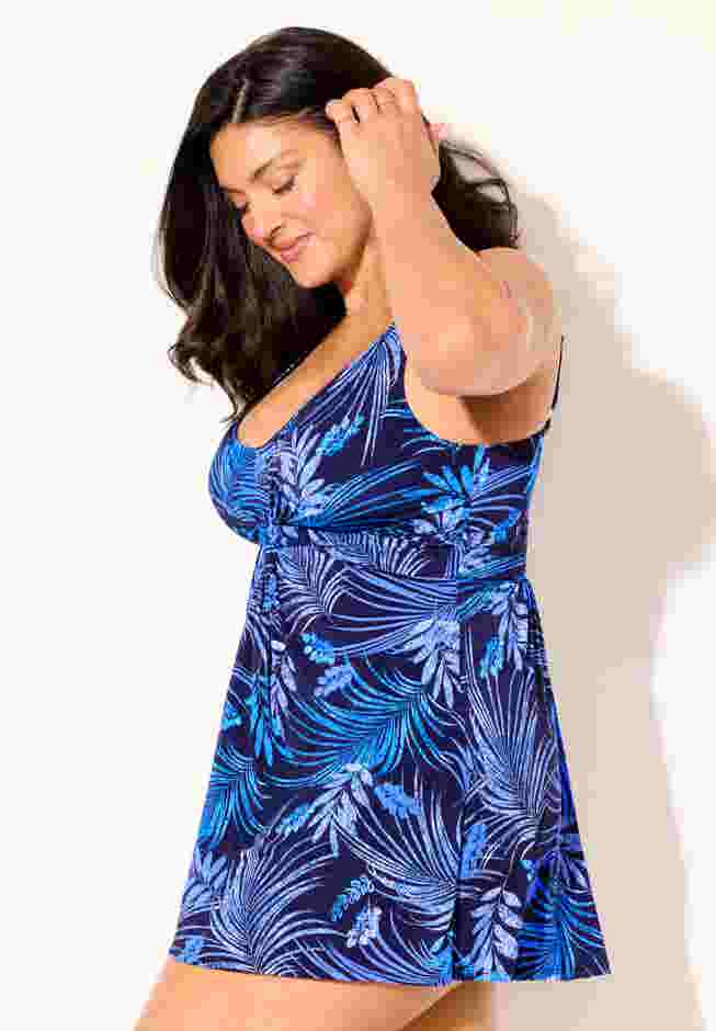 Twist Front V-Neck Swimdress image number 2
